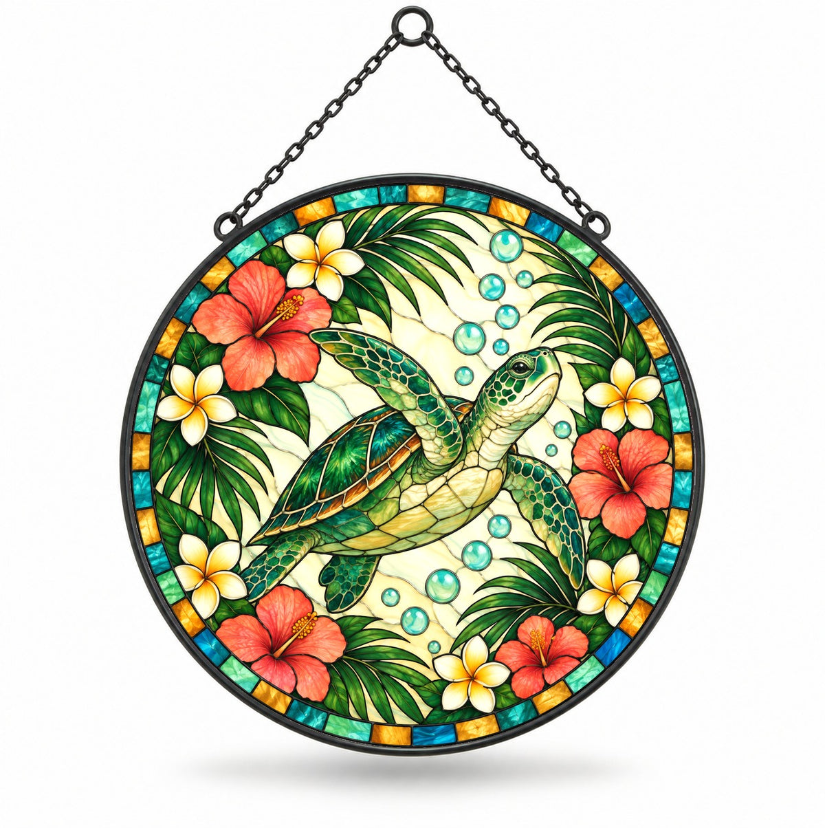 Serene Sea Turtle Suncatcher Ornament for Coastal Window Decor