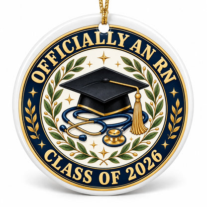 Nurse Graduation Class of 2026 Ceramic Christmas Ornament
