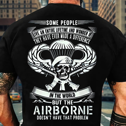 U.S Veteran Shirt - Airborne Doesn't Have That Problem - Airborne Skull Design
