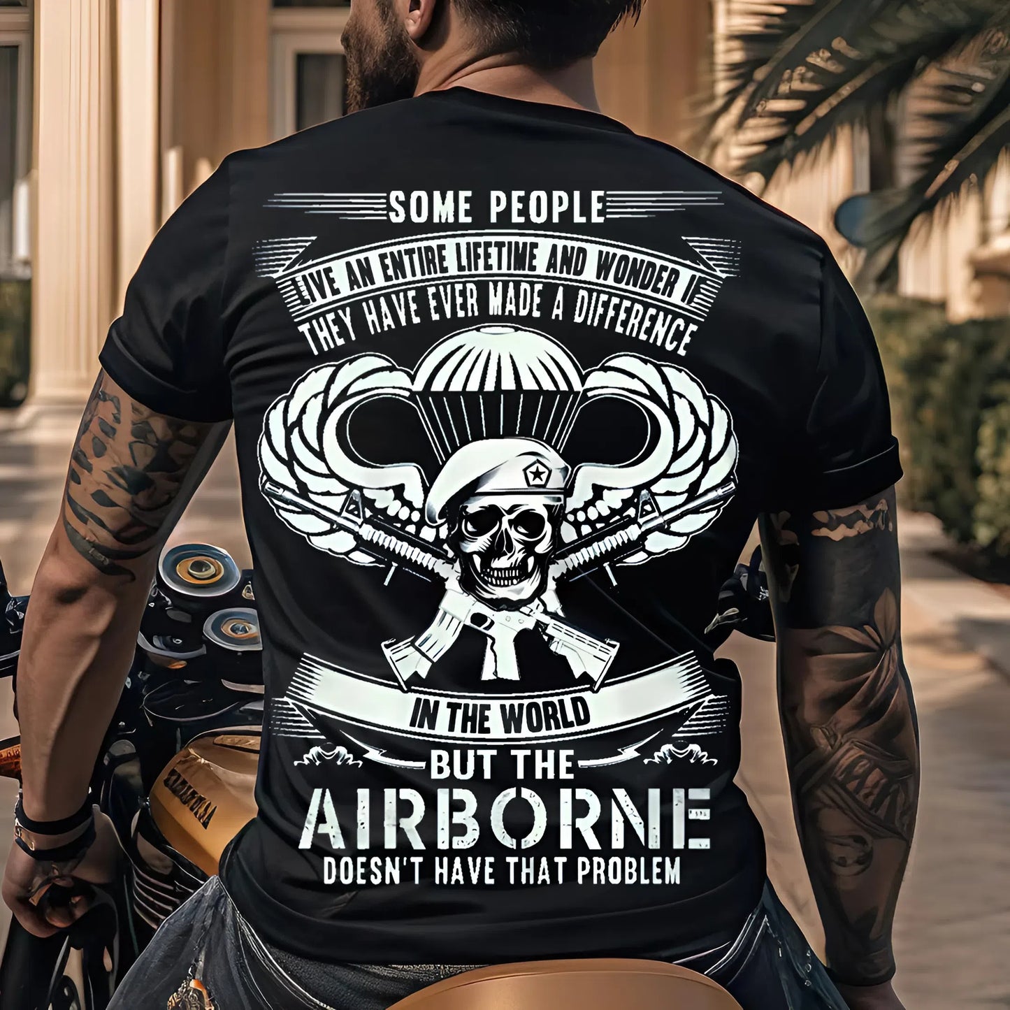 U.S Veteran Shirt - Airborne Doesn't Have That Problem - Airborne Skull Design