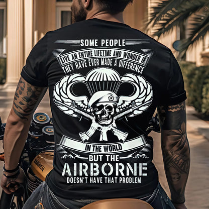 U.S Veteran Shirt - Airborne Doesn't Have That Problem - Airborne Skull Design