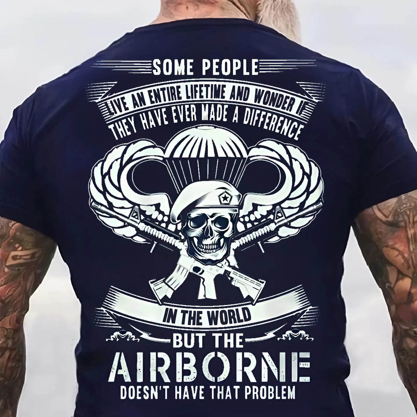U.S Veteran Shirt - Airborne Doesn't Have That Problem - Airborne Skull Design