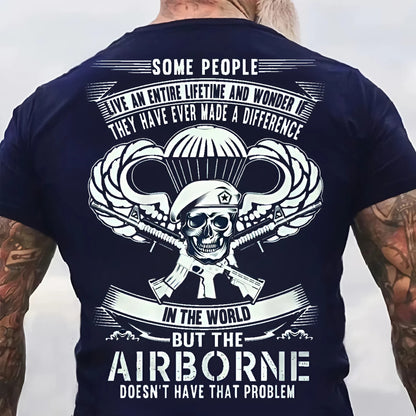U.S Veteran Shirt - Airborne Doesn't Have That Problem - Airborne Skull Design