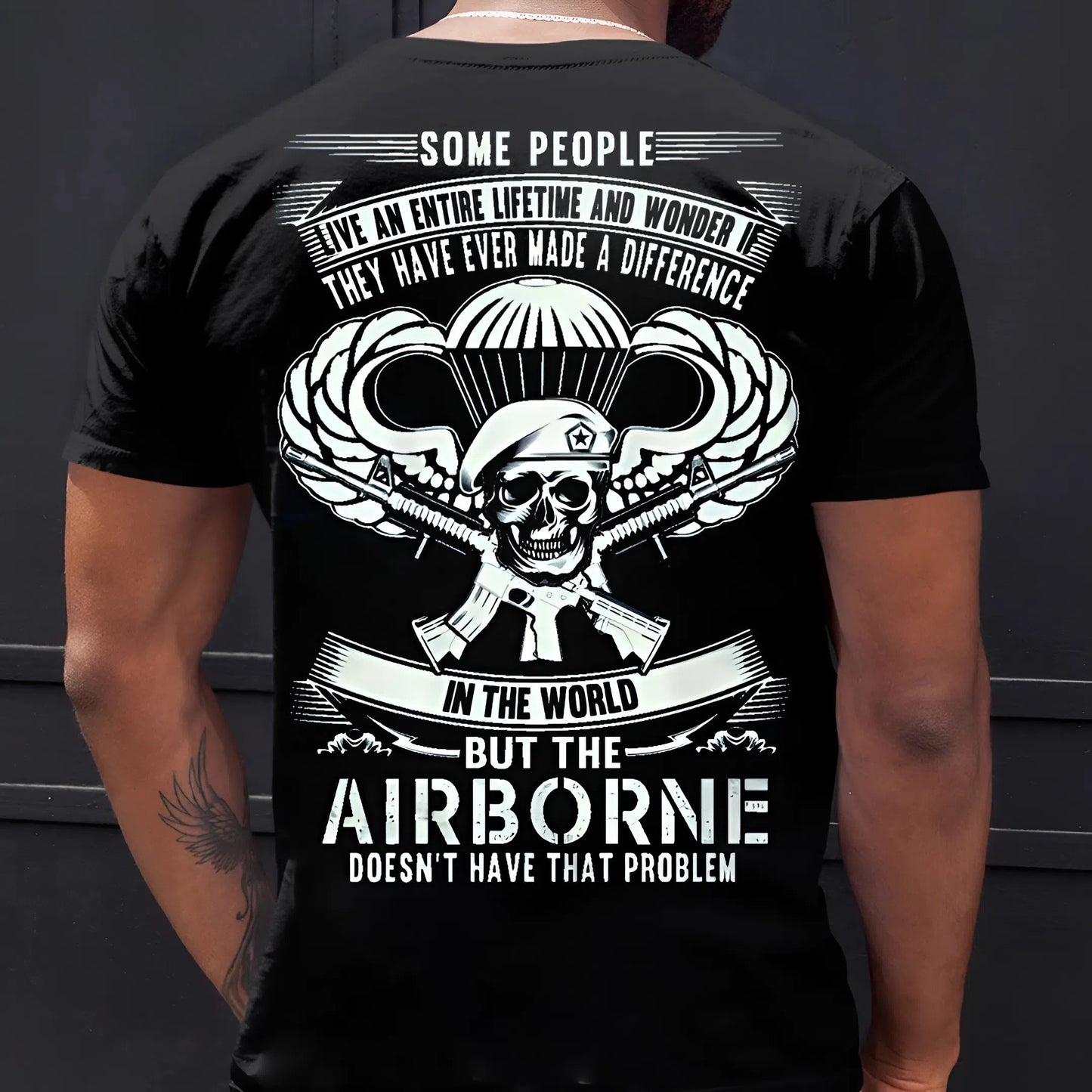 U.S Veteran Shirt - Airborne Doesn't Have That Problem - Airborne Skull Design