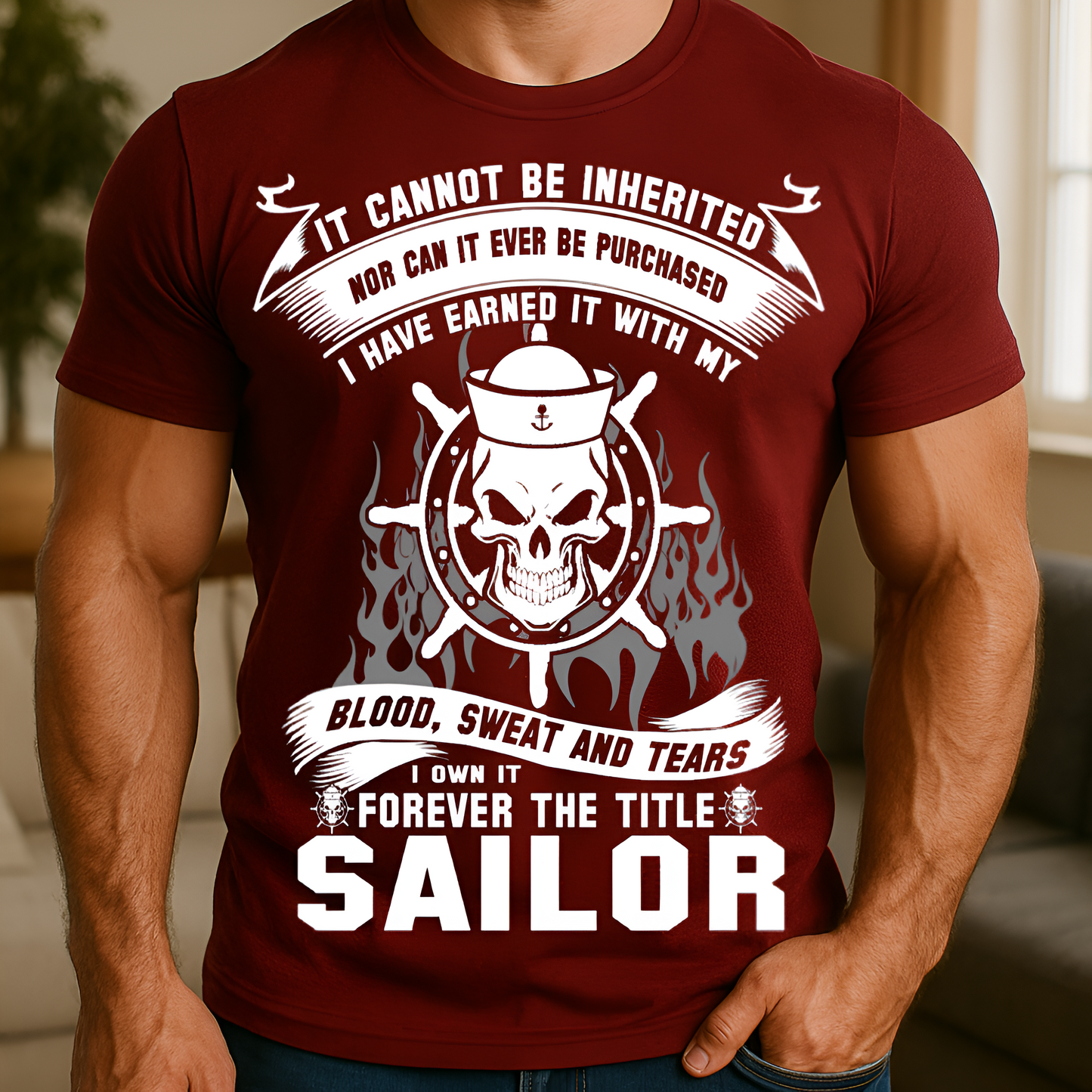 Navy Sailor Veteran T-Shirt – Military Pride Blood Sweat and Tears Tee