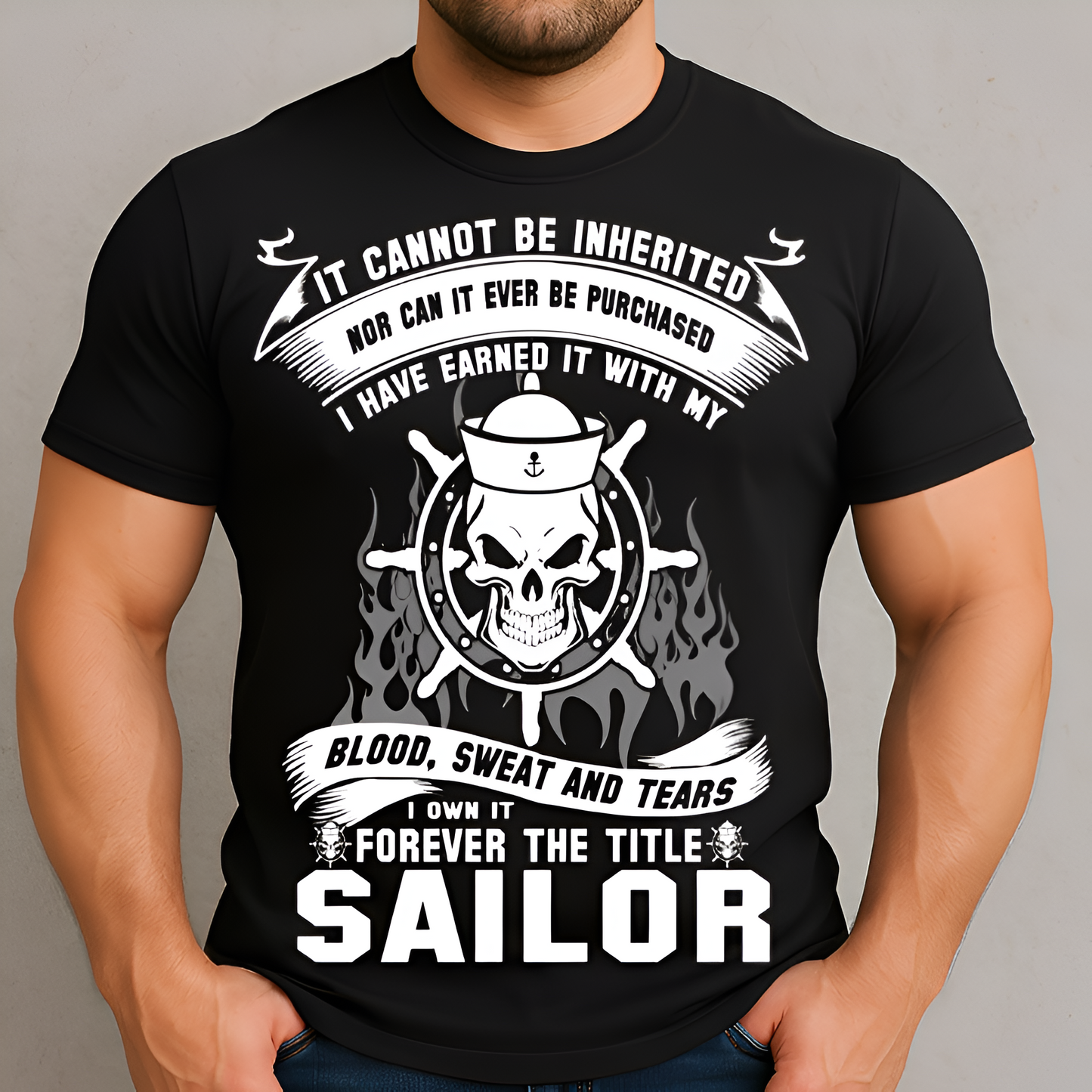 Navy Sailor Veteran T-Shirt – Military Pride Blood Sweat and Tears Tee
