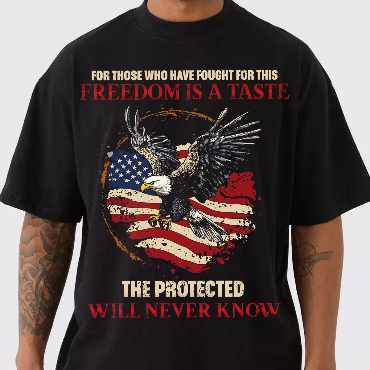 Vintage American Eagle Freedom Unisex Tee – For Those Who Fought, Patriotic USA T-shirt
