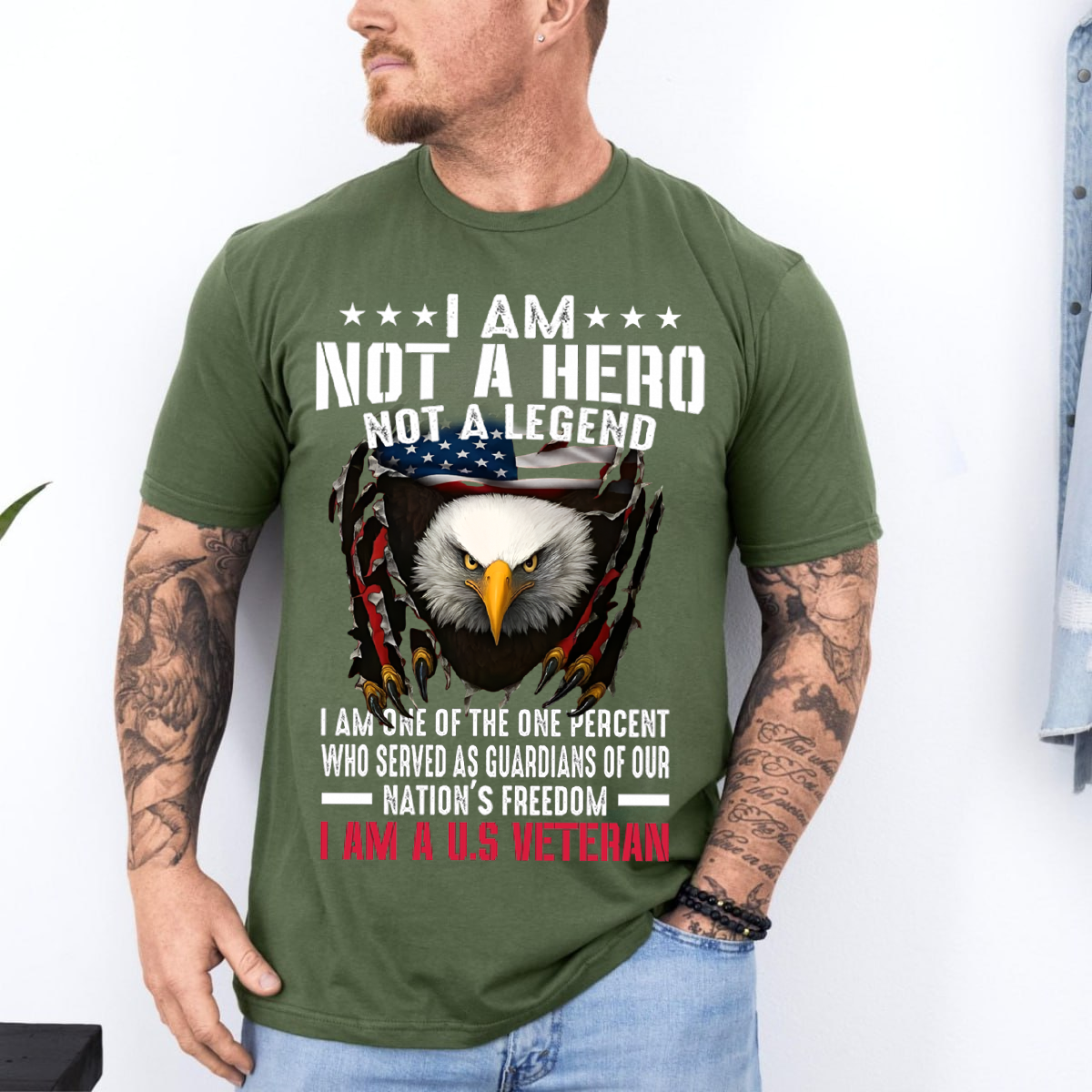 Proud U.S. Veteran Shirt - Not a Hero Not a Legend I'M A VETERAN, Military Patriotic Tee