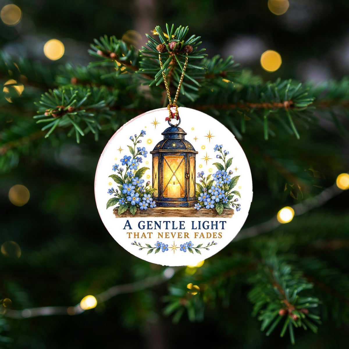 Luminescent Remembrance Lantern Ceramic Christmas Ornament