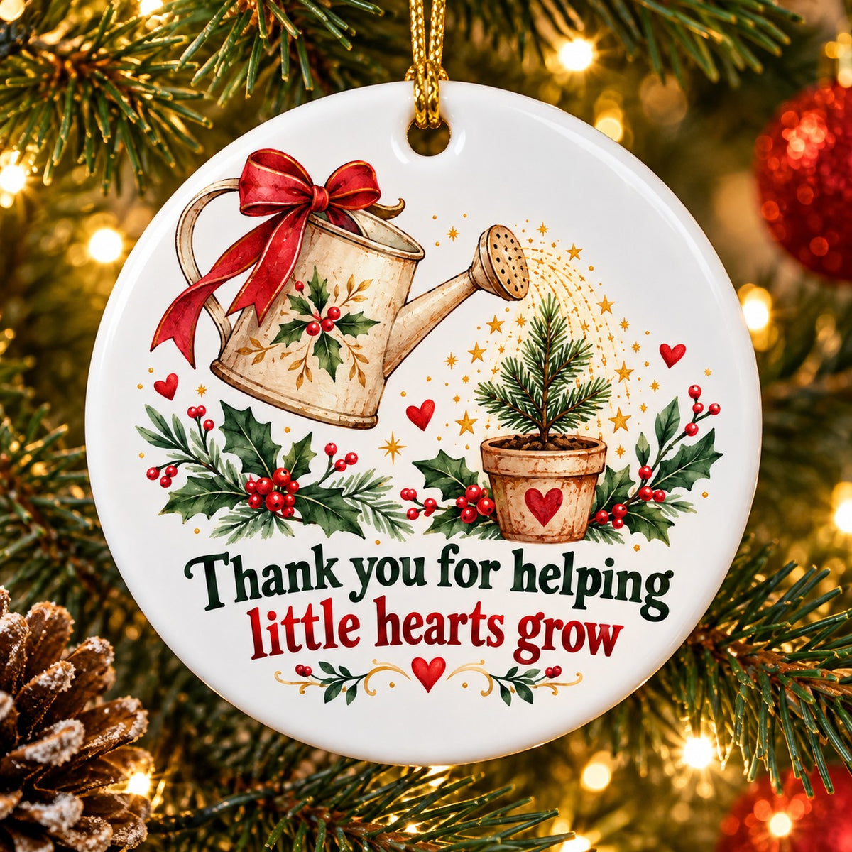 Nurturing Hands Holiday Sapling Teacher Appreciation Christmas Ornament