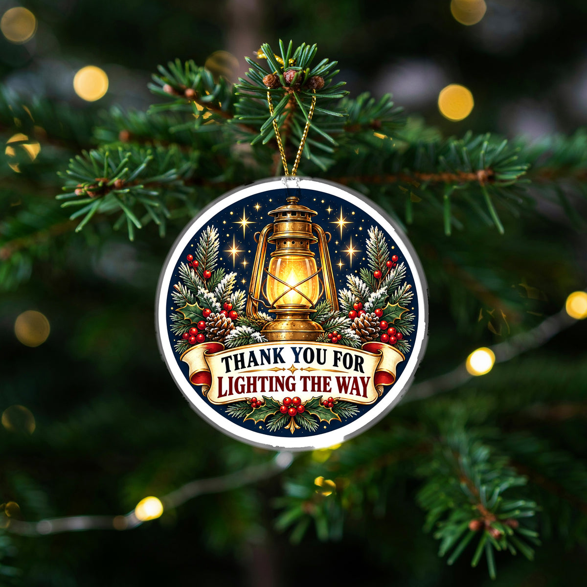 Beacon of Gratitude Ceramic Christmas Ornament for Mentors