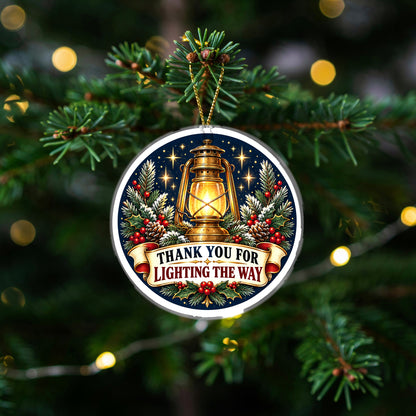 Beacon of Gratitude Ceramic Christmas Ornament for Mentors