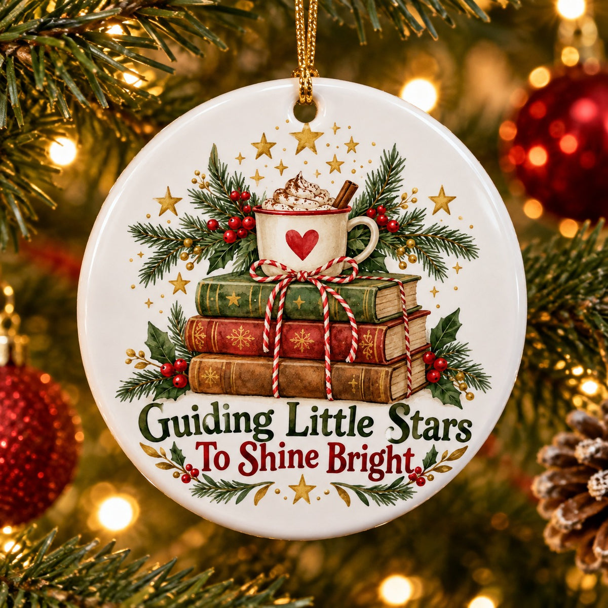 Guiding Little Stars Teacher Keepsake Ceramic Christmas Ornament