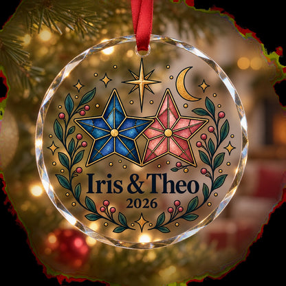 First Christmas Together Celestial Keepsake Glass Ornament