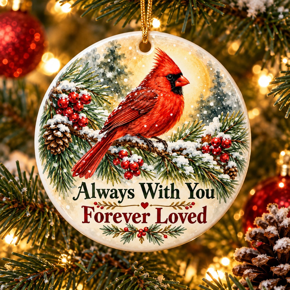 Cardinal Memorial Christmas Ornament, Always With You Keepsake