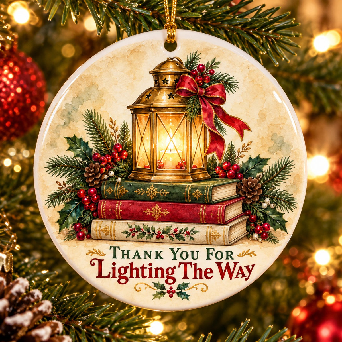 Guiding Light Teacher Christmas Ornament, Holiday Gift for Educators