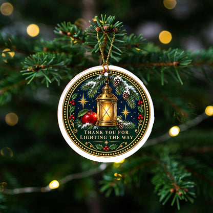 Guiding Lantern Teacher Keepsake Ceramic Holiday Ornament