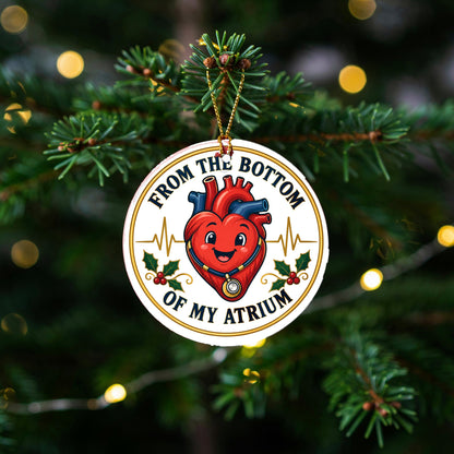 Bottom of My Atrium Badge Ceramic Holiday Ornament, Medical Gift