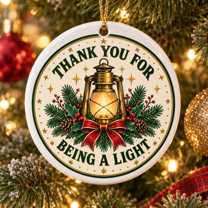 Beacon of Light Thank You Ceramic Christmas Tree Ornament