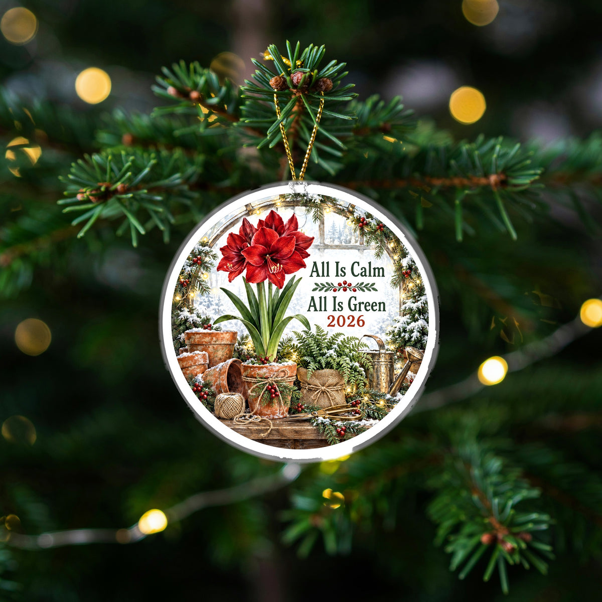 Potting Shed Holiday Glow Plant Lover Ceramic Christmas Ornament