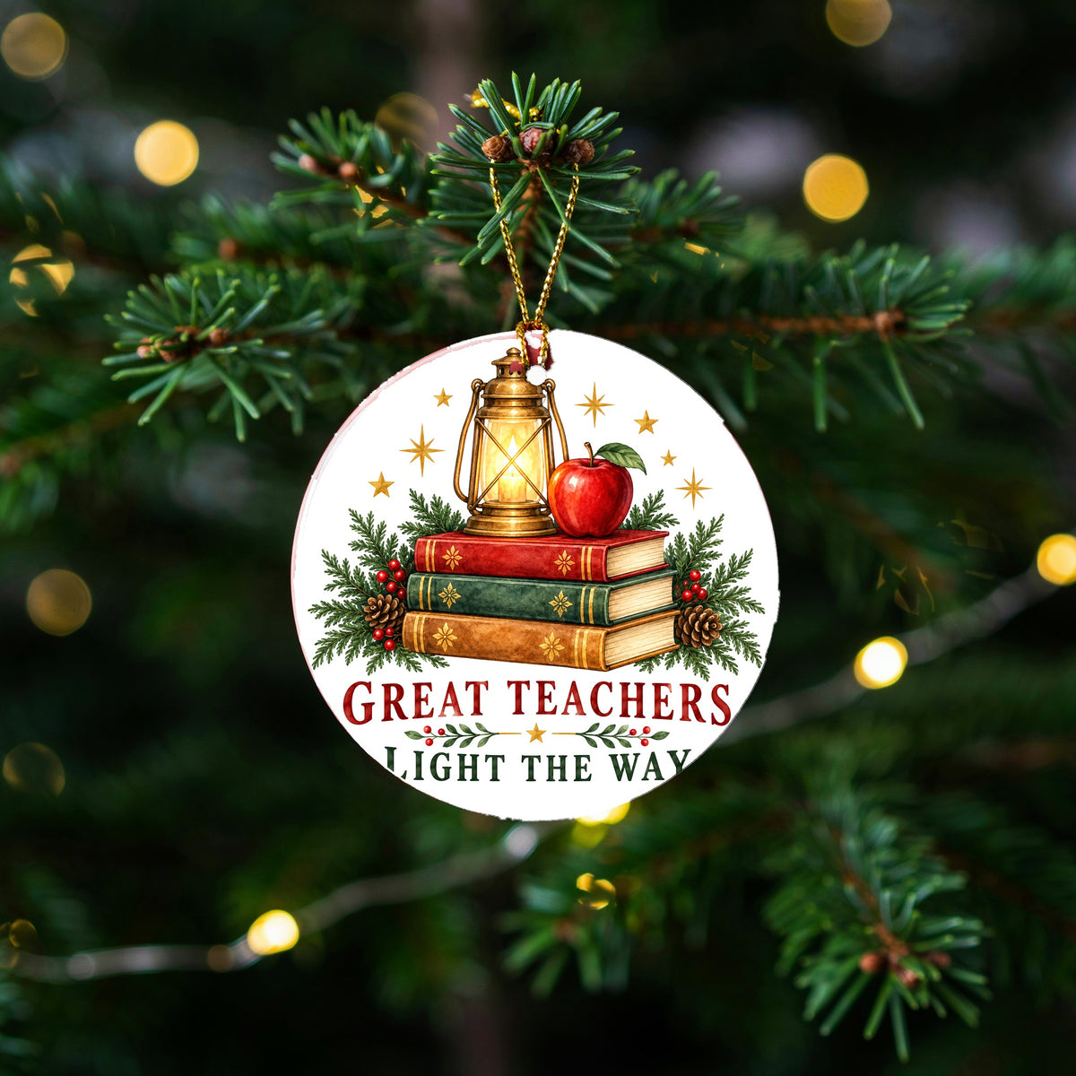 Guiding Light Teacher Appreciation Ceramic Christmas Ornament