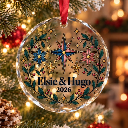 Grandparents Family Celestial Keepsake Glass Ornament