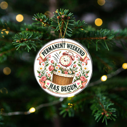 Permanent Weekend Ceramic Retirement Christmas Ornament