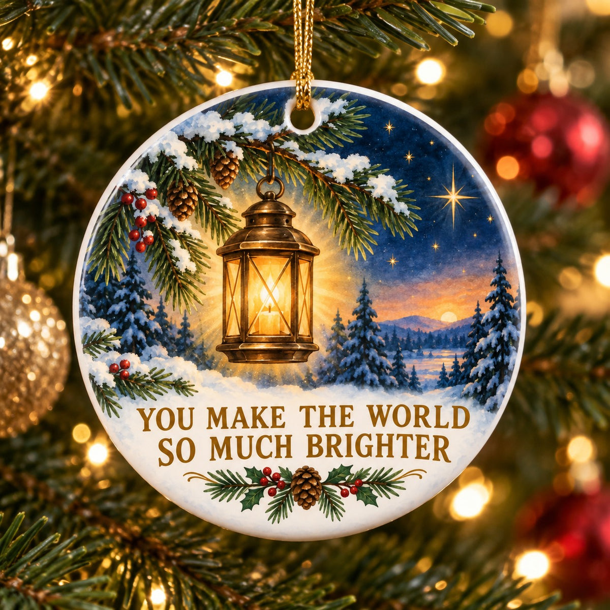 Guiding Light Lantern Ceramic Ornament, Appreciation Gift