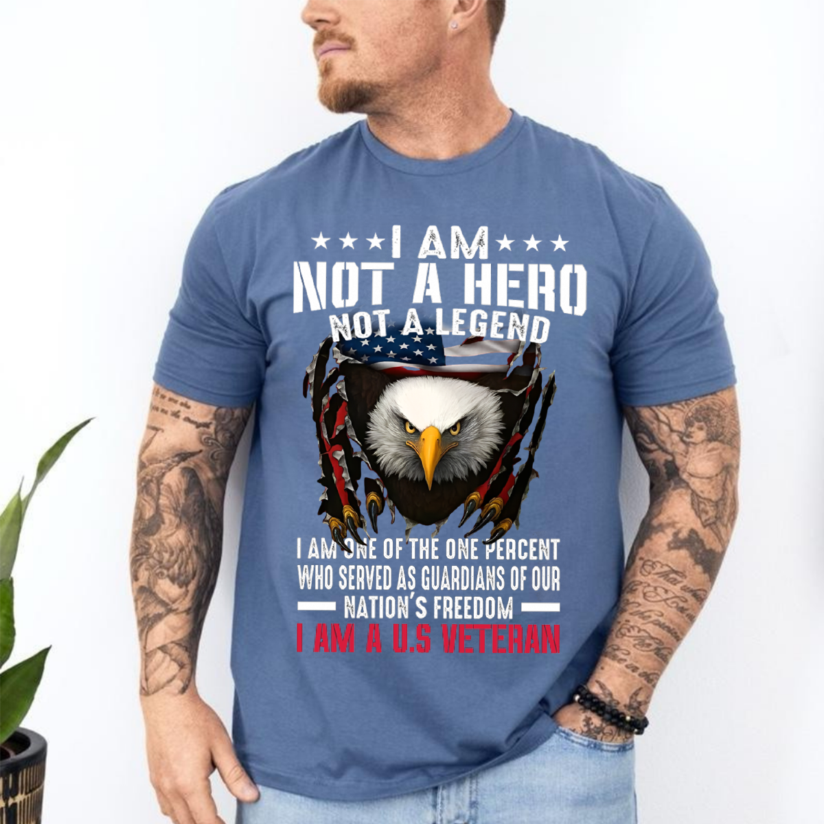 Proud U.S. Veteran Shirt - Not a Hero Not a Legend I'M A VETERAN, Military Patriotic Tee