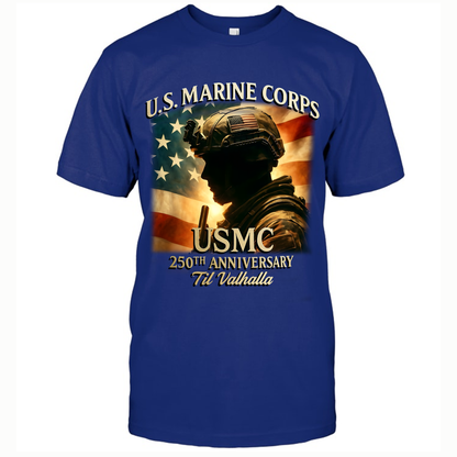 Marine Corps Anniversary Unisex Shirt, USMC Til Valhalla Tactical Tee