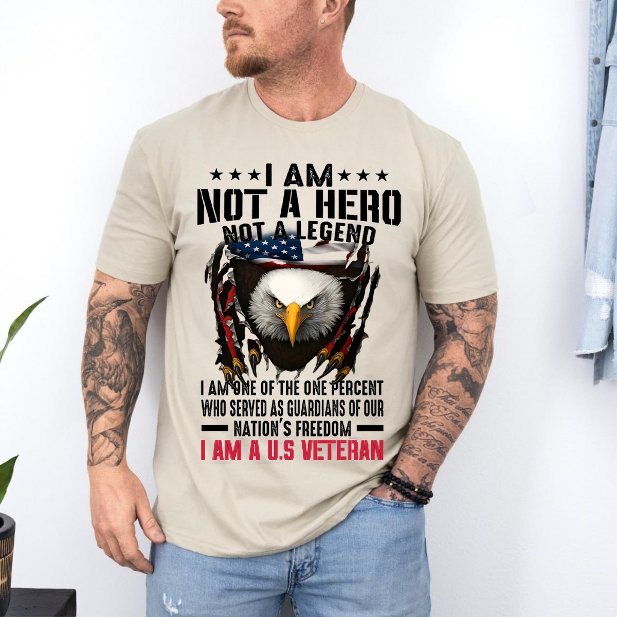 Proud U.S. Veteran Shirt - Not a Hero Not a Legend I'M A VETERAN, Military Patriotic Tee