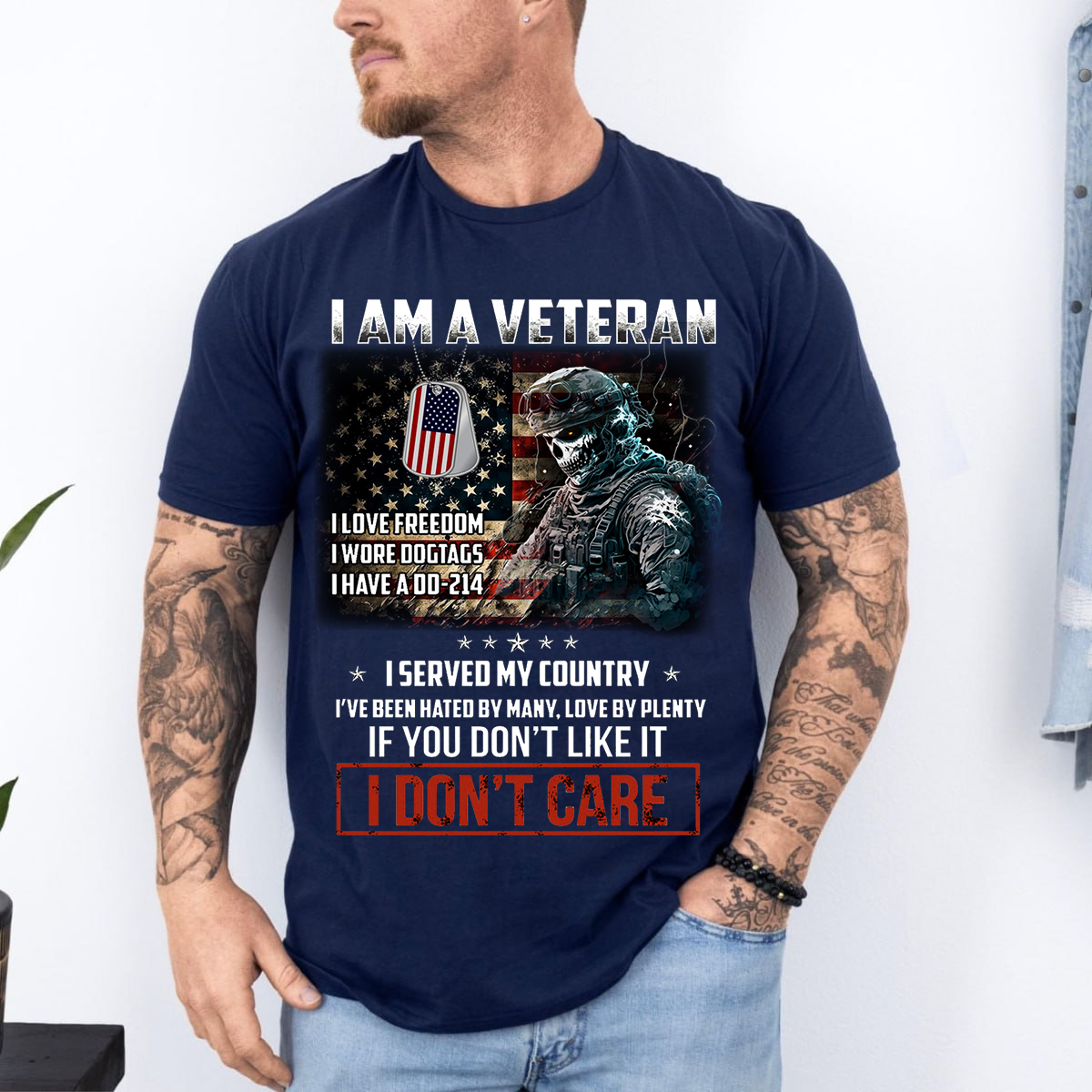 I Am a Veteran Shirt – I Served My Country I Don’t Care Tee – DD-214 Military Gift