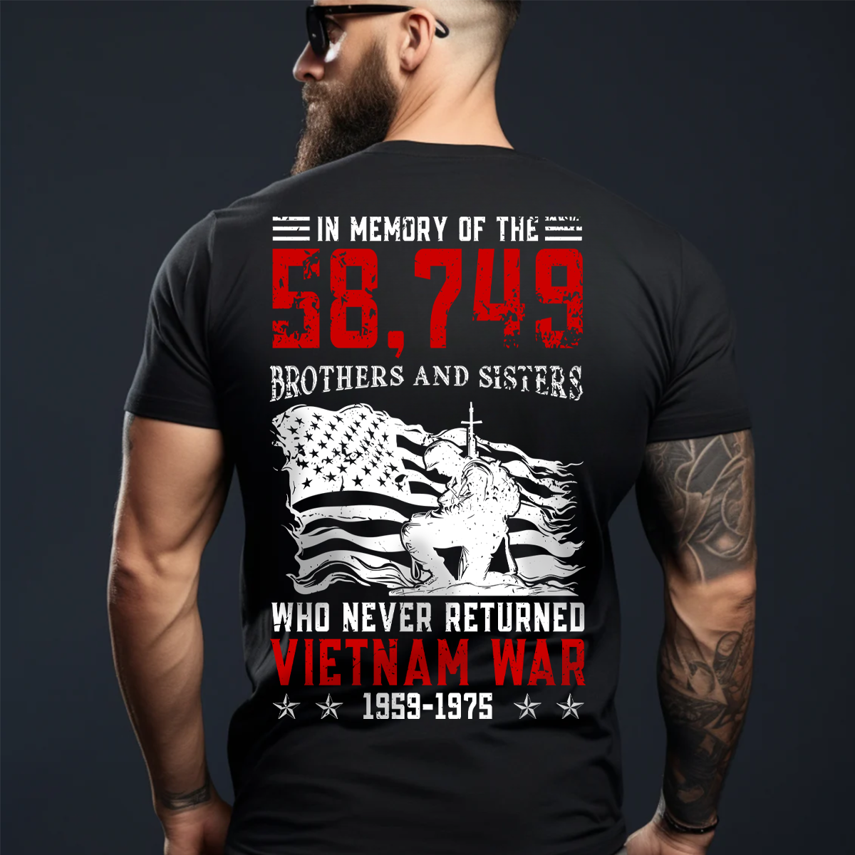 In Memory Vietnam War T-Shirt – 58,749 Fallen Heroes Never Returned Tee