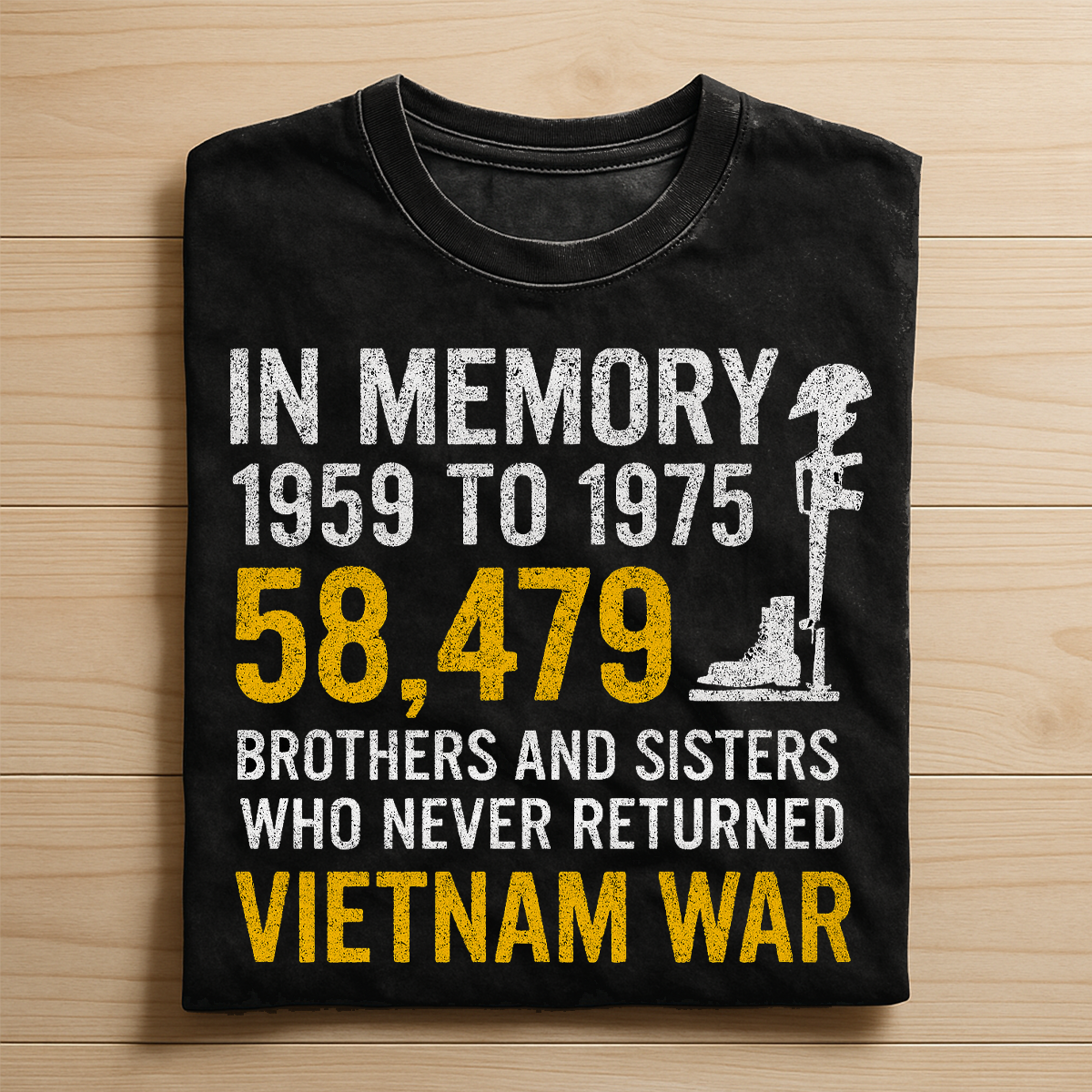 Vietnam War Memorial T-Shirt - In Memory 58,479 Brothers and Sisters Who Never Returned
