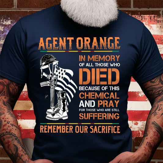 Agent Orange Vietnam War T-Shirt – In Memory of Those Who Died and Still Suffering, Vietnam Veteran Tribute Tee