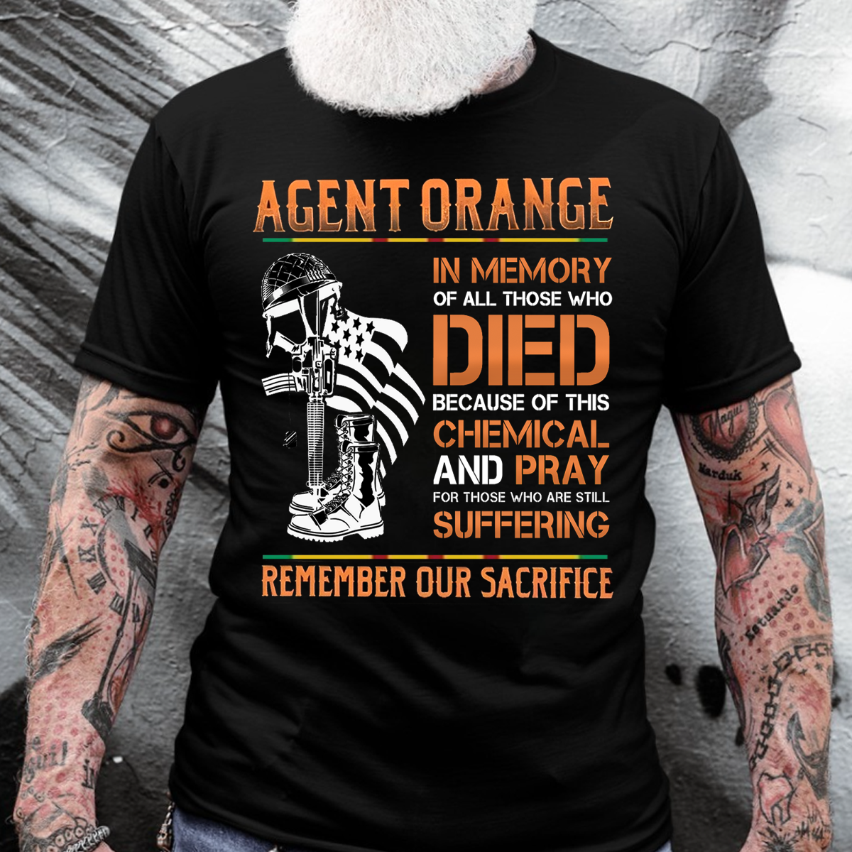 Agent Orange Vietnam War T-Shirt – In Memory of Those Who Died and Still Suffering, Vietnam Veteran Tribute Tee