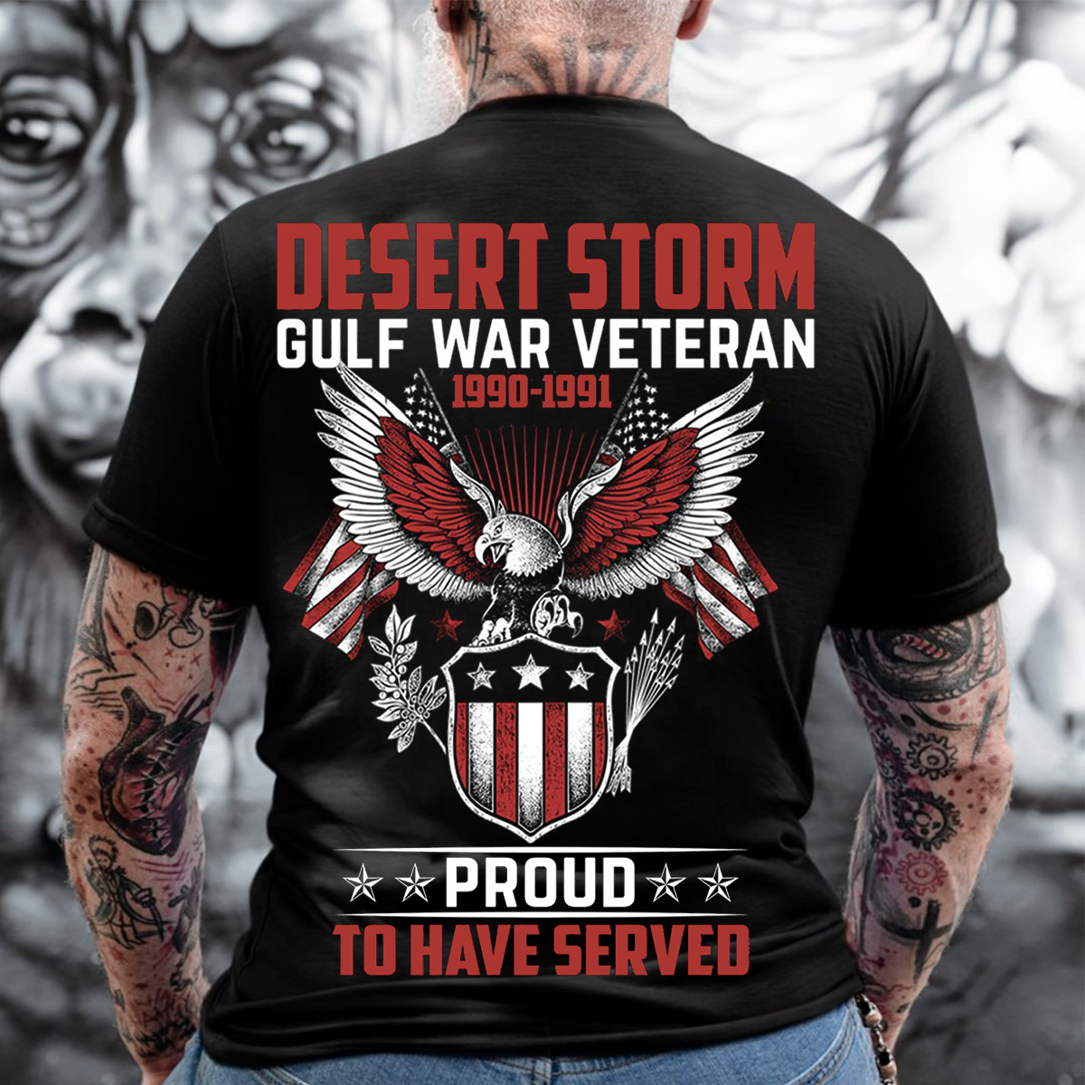Desert Storm Gulf War Veteran Shirt – Proud to Have Served 1990-1991 American Eagle Military T-Shirt