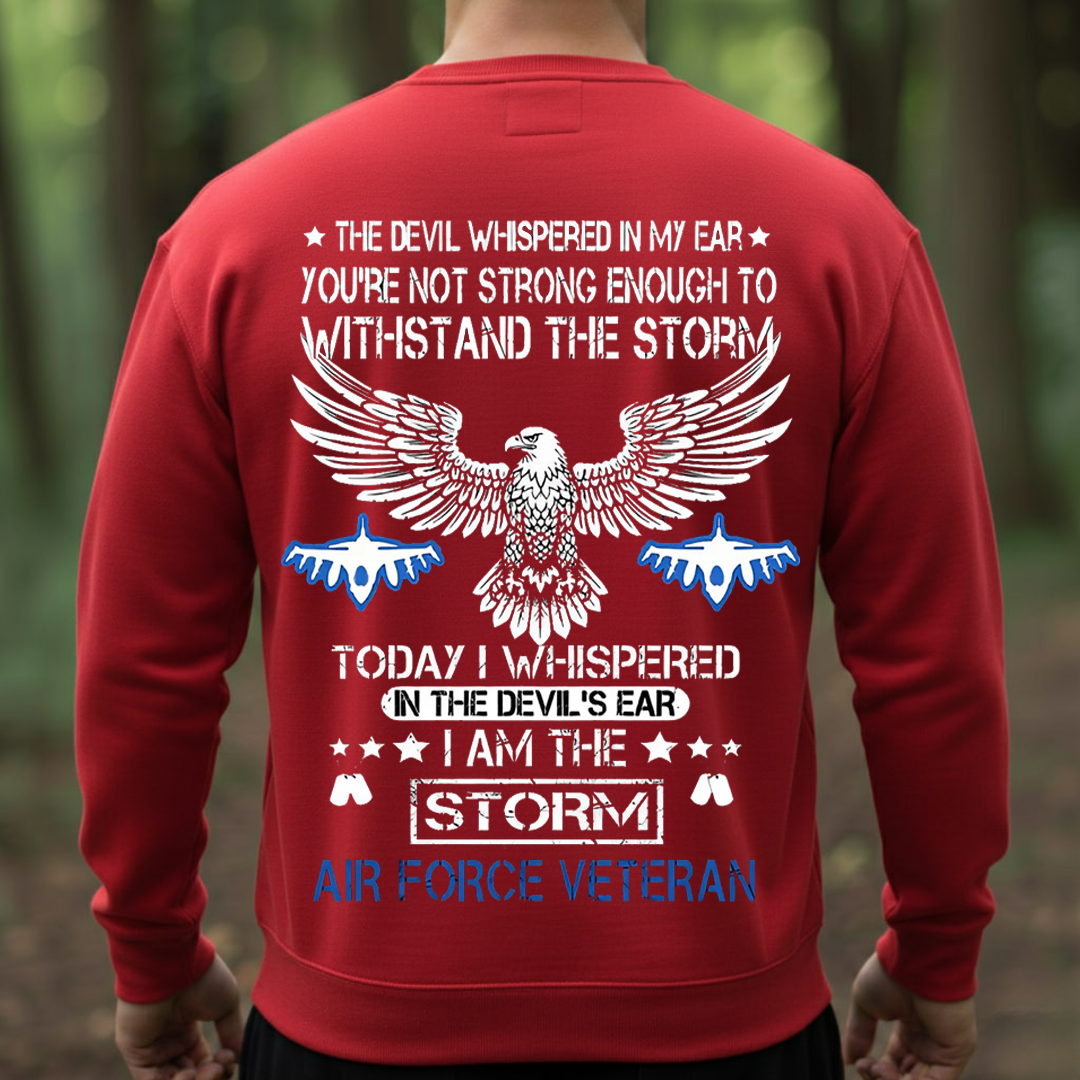 I Am The Storm Air Force Veteran Shirt – Patriotic Eagle & Fighter Jet Design for Military Heroes T-Shirt, SweatShirt, Hoodie, Gift for USAF Veterans Day