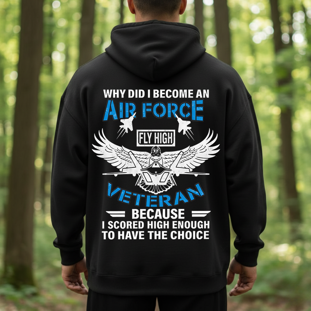 Why I Became an Air Force Veteran USAF – Fly High Military T-Shirt, SweatShirt, Hoodie, Gift for Veterans Day
