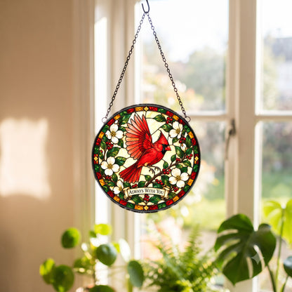 Cardinal of Comfort Memorial Suncatcher, Hanging Glass Ornament