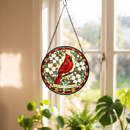 Cardinal of Eternal Comfort Suncatcher, Memorial Glass Ornament