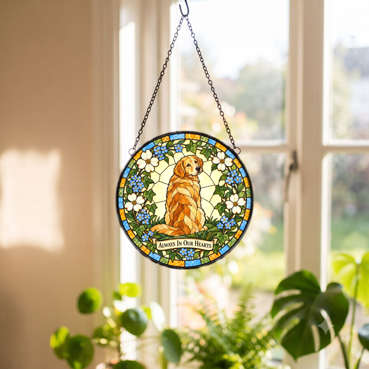 Faithful Friend Pet Memorial Suncatcher Dog Loss Window Hanging