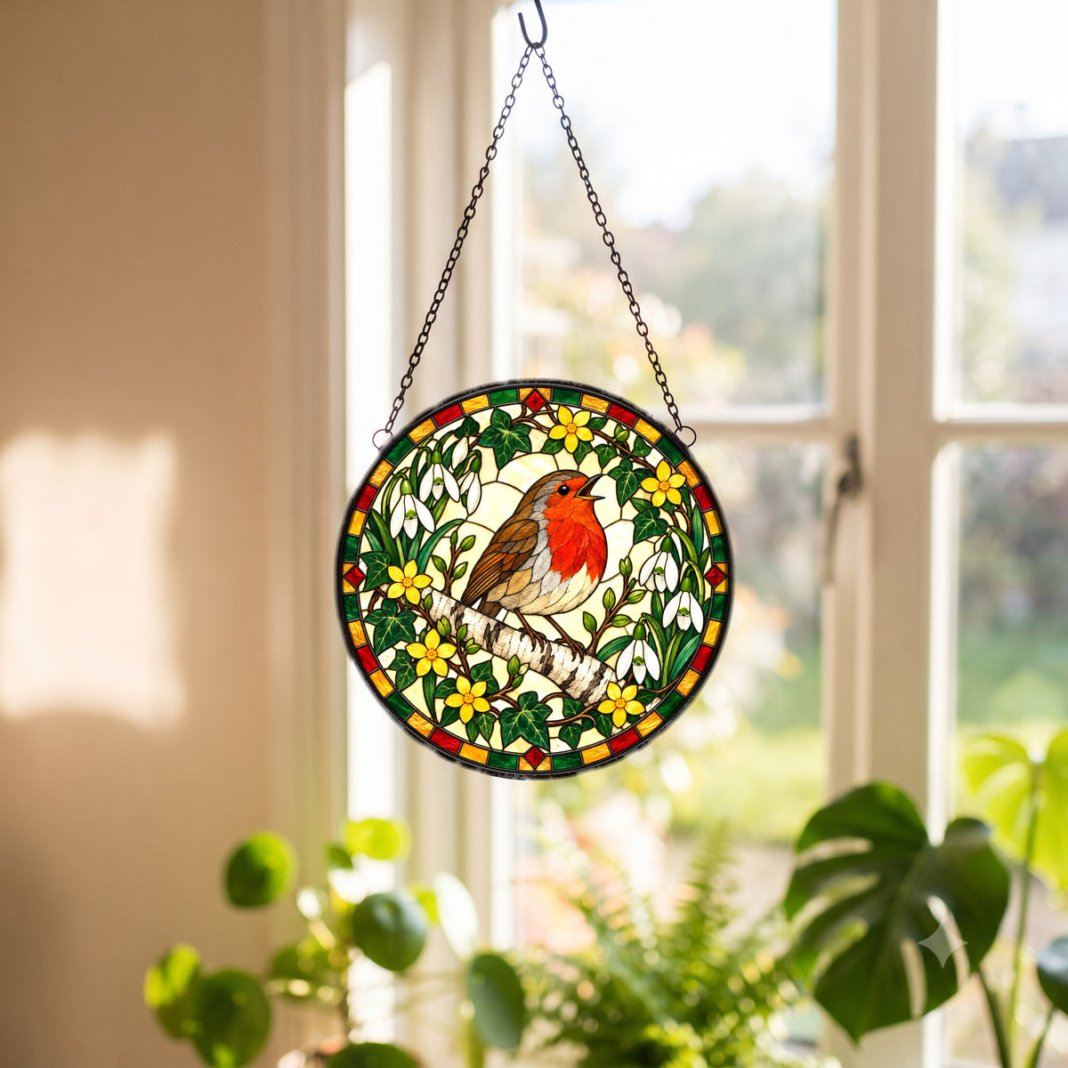 Song of Hope Robin Suncatcher Hanging Glass Window Ornament