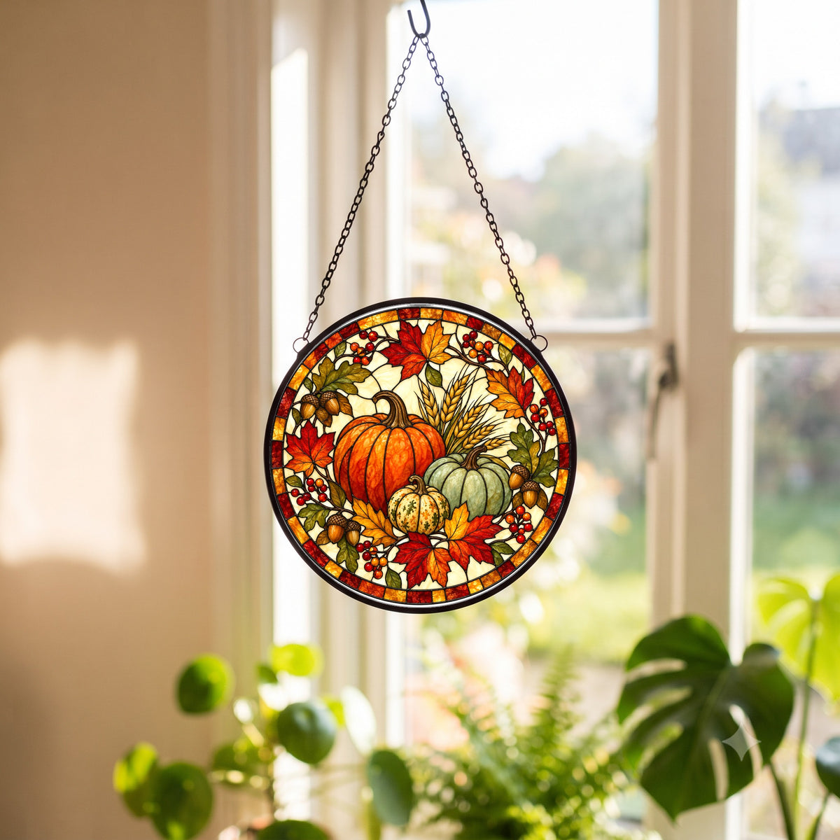 Heirloom Harvest Trio Suncatcher Window Ornament for Fall