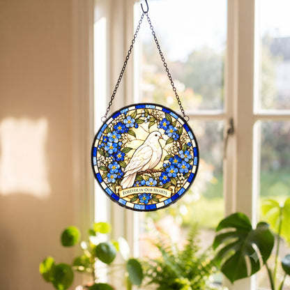 Dove of Remembrance Suncatcher, Glass Memorial Window Ornament