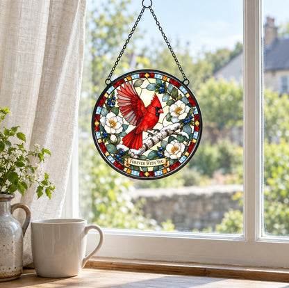 Cardinal Forever With You Memorial Suncatcher Ornament