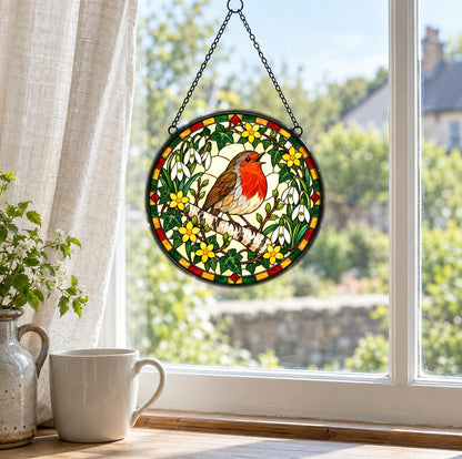 Song of Hope Robin Suncatcher Hanging Glass Window Ornament