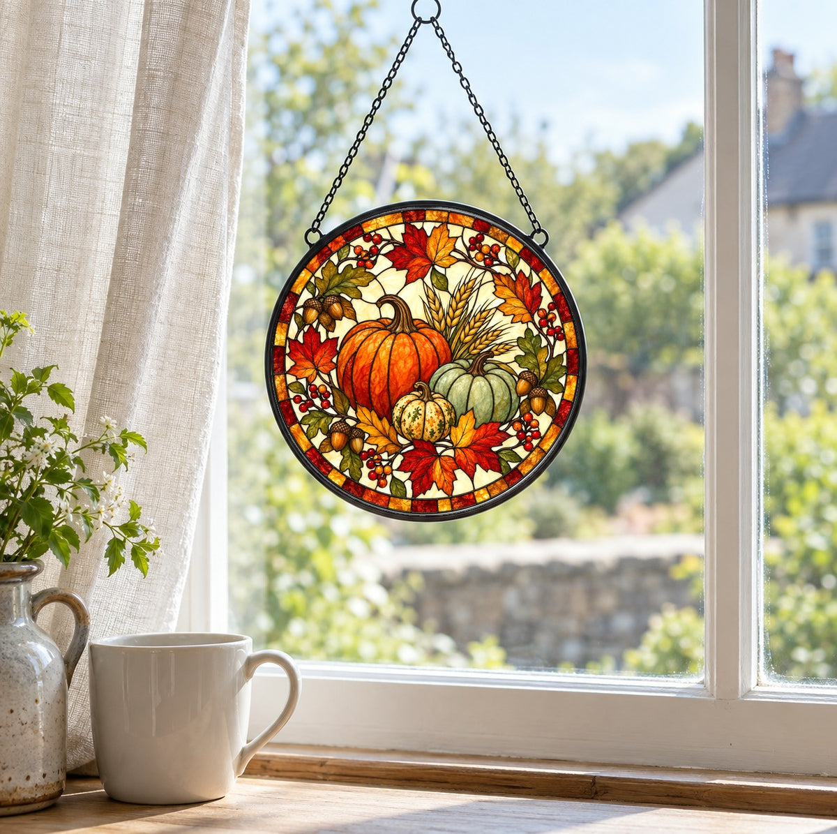 Heirloom Harvest Trio Suncatcher Window Ornament for Fall