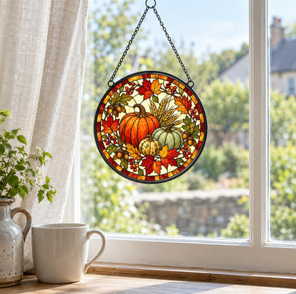 Heirloom Harvest Trio Suncatcher Window Ornament for Fall