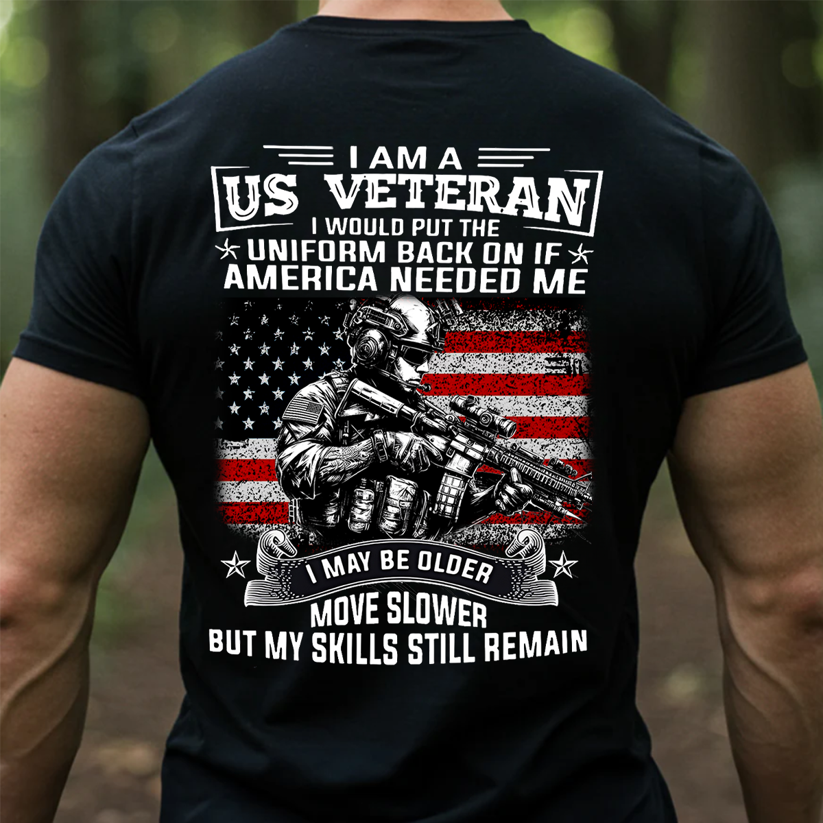 Personalized Proud Military Service Patriotic Tee for Veterans, Custome Name US Veteran Unisex T-shirt